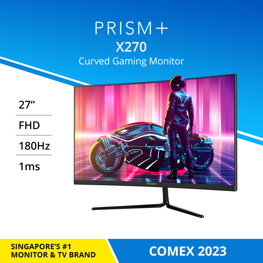 PRISM+ X270 27'' 180Hz 1ms 1500R Curved Gaming Monitor [1920 x 1080] FreeSync G-Sync Ready
