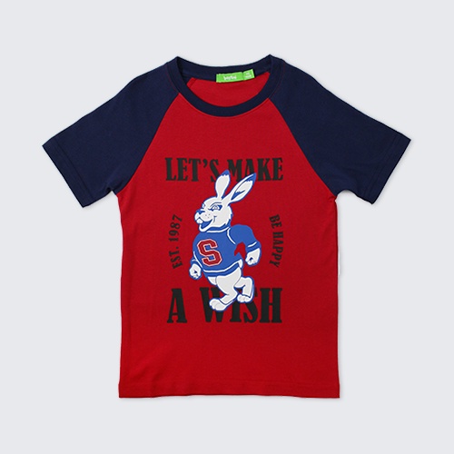 bossini BOYS Short Sleeve Raglan T-Shirt - Rabbit