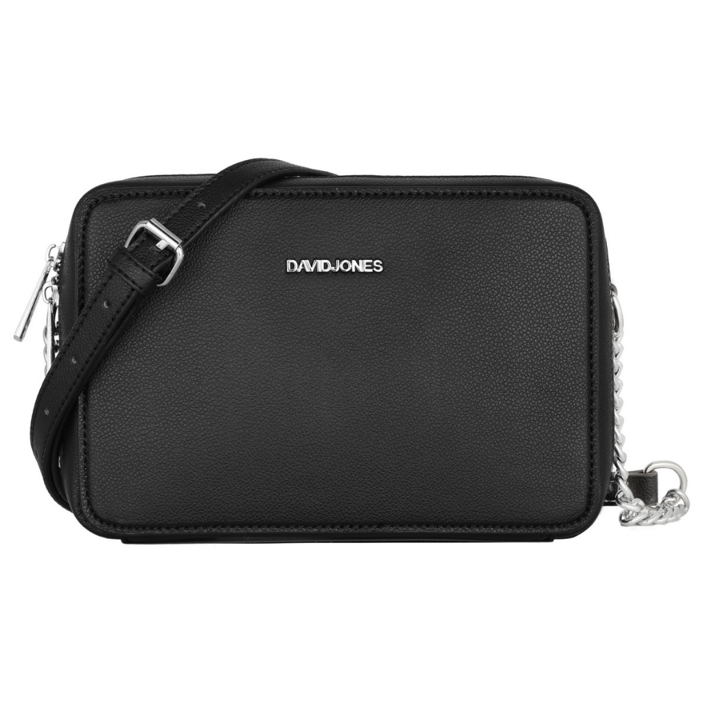 David Jones Paris women shoulder bag pu leather female crossbody bag chain small square bag