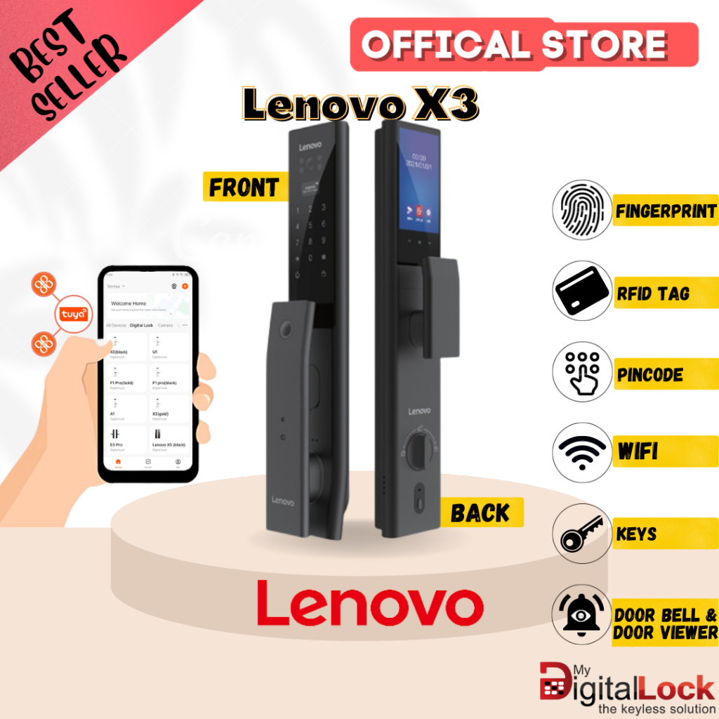 [FREE INSTALLATION] LENOVO X3 DOOR VIEWER DIGITAL DOOR LOCK