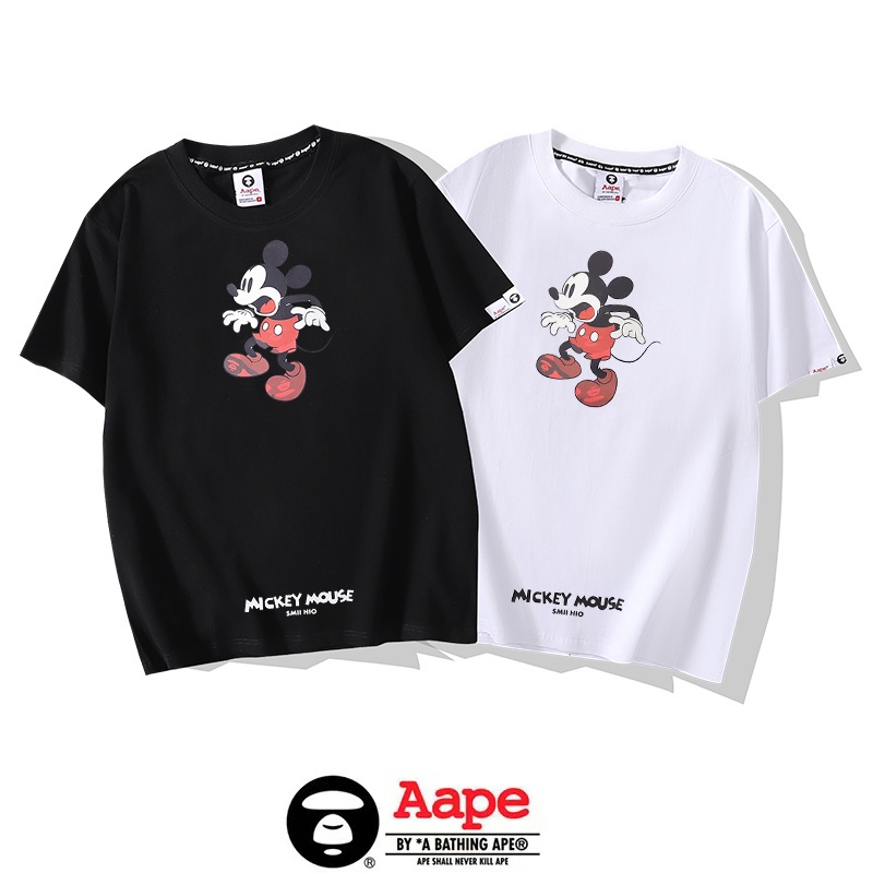 Aape New arrivals Black White T-shirt Short Sleeve T-shirts Hip Hop Ape High Quality Breathable T shirt Men Women O-Neck Tees tshirt Cotton Coat Printing Logo Camouflage Summer
