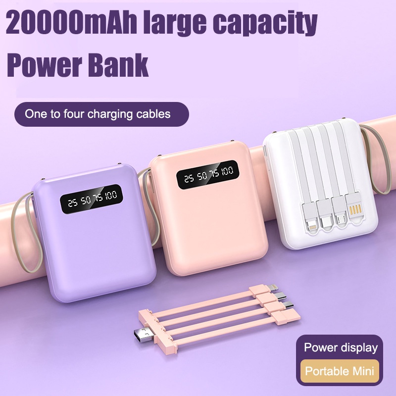 [SG Ready Stock] Fast Charging Power Bank Cable Powerbank 20000 Mah 4 in 1 Not Suitable for 15 Series Phones